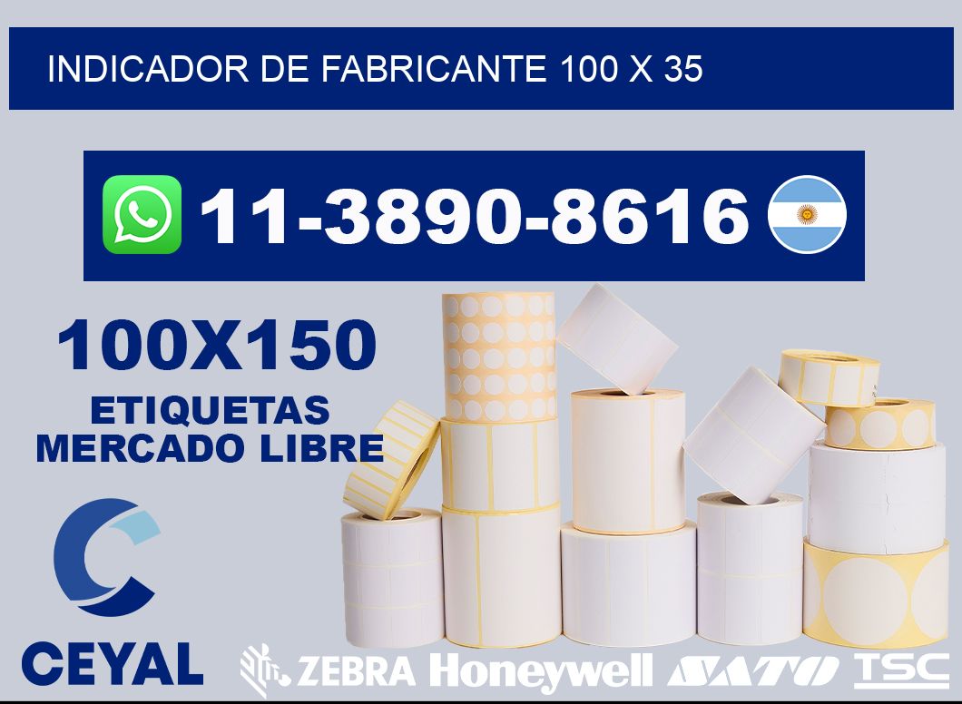Indicador de fabricante 100 x 35