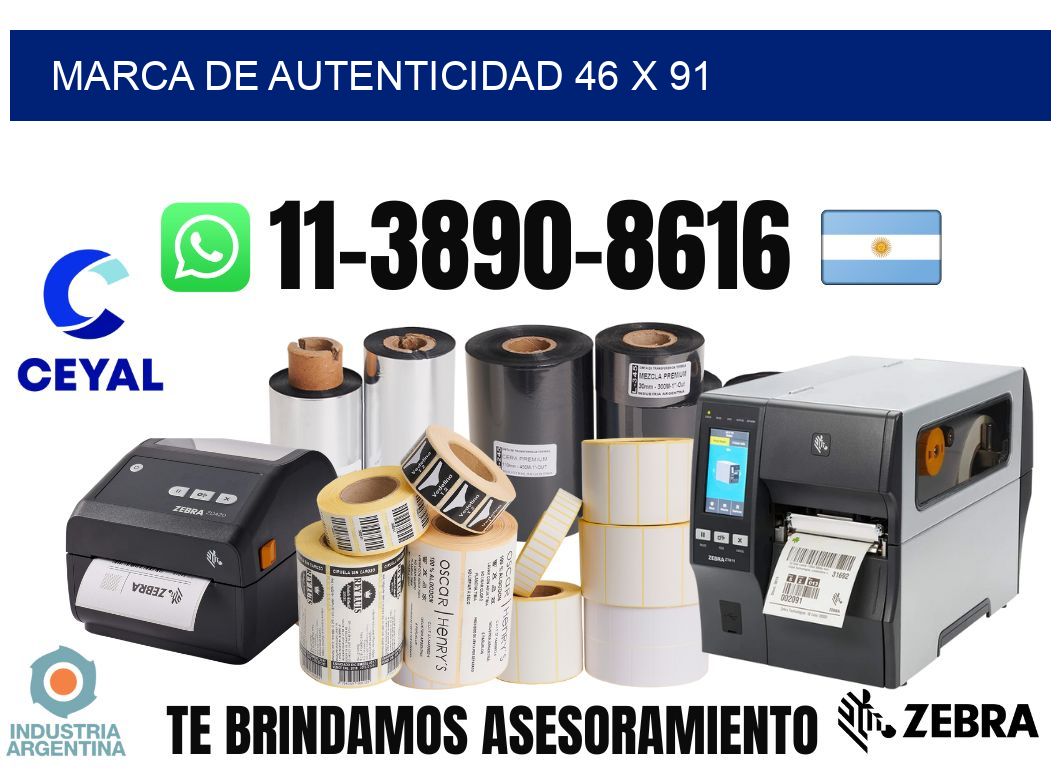 Marca de autenticidad 46 x 91