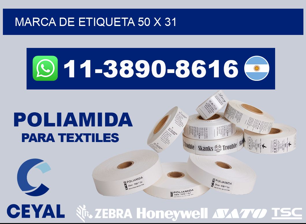 Marca de etiqueta 50 x 31