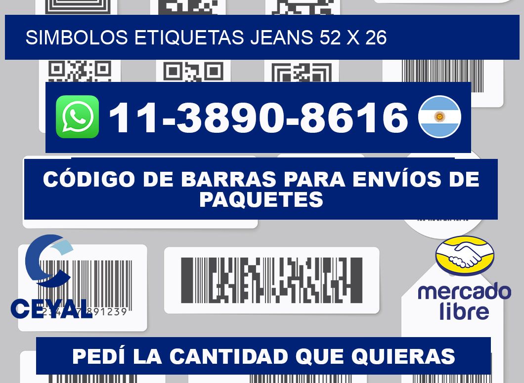 SIMBOLOS ETIQUETAS JEANS 52 x 26