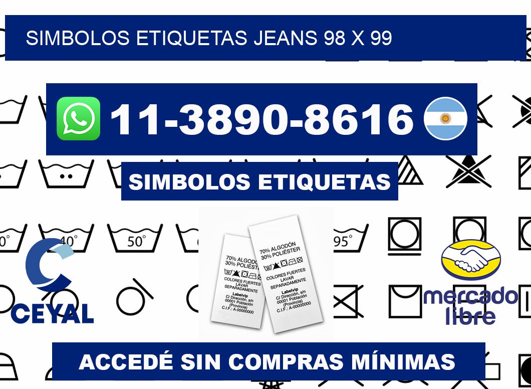 SIMBOLOS ETIQUETAS JEANS 98 x 99