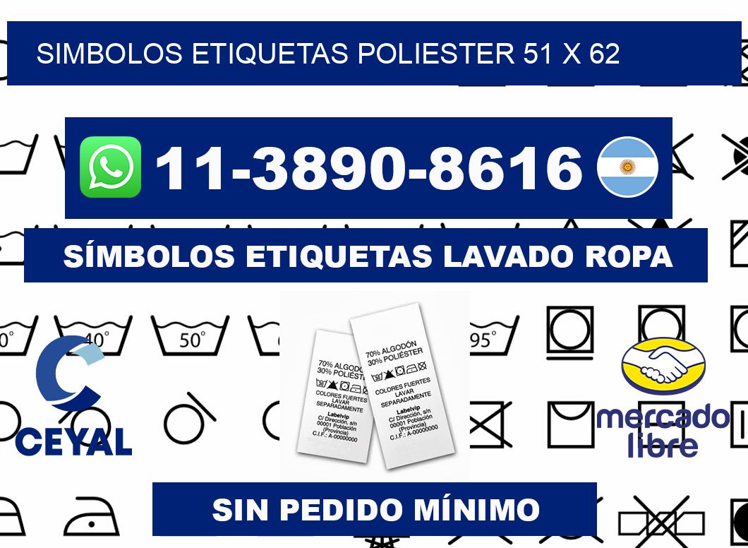 SIMBOLOS ETIQUETAS POLIESTER 51 x 62