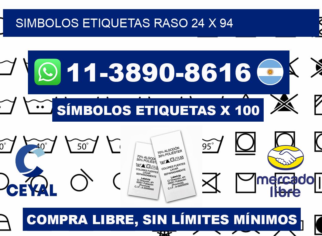 SIMBOLOS ETIQUETAS RASO 24 x 94