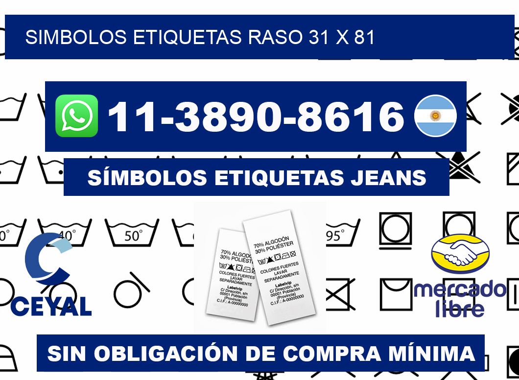 SIMBOLOS ETIQUETAS RASO 31 x 81