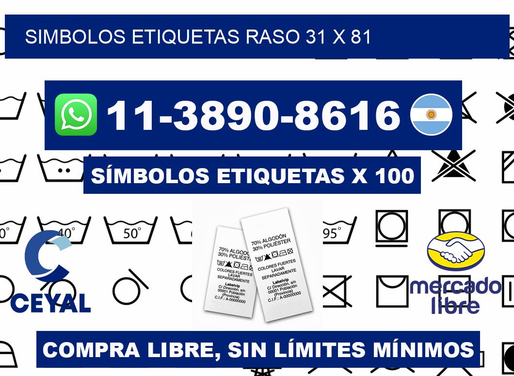 SIMBOLOS ETIQUETAS RASO 31 x 81
