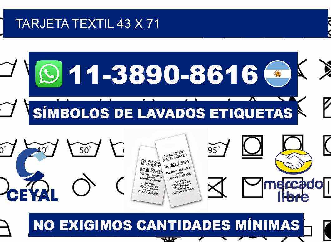 Tarjeta textil 43 x 71
