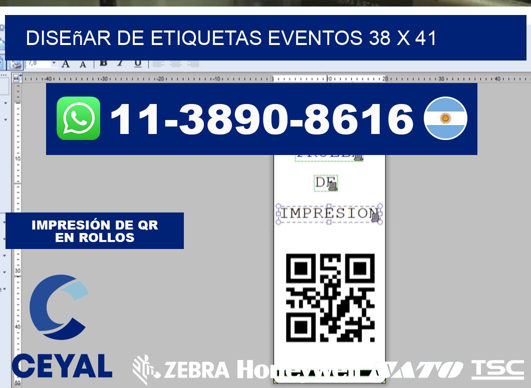 diseñar de etiquetas eventos 38 x 41