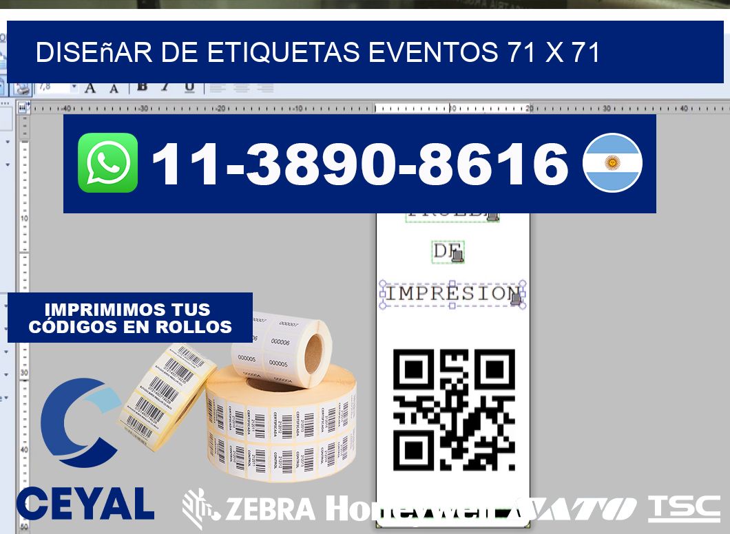 diseñar de etiquetas eventos 71 x 71