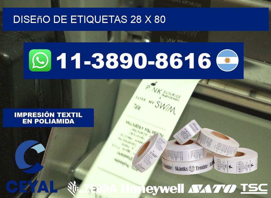 diseño de etiquetas 28 x 80