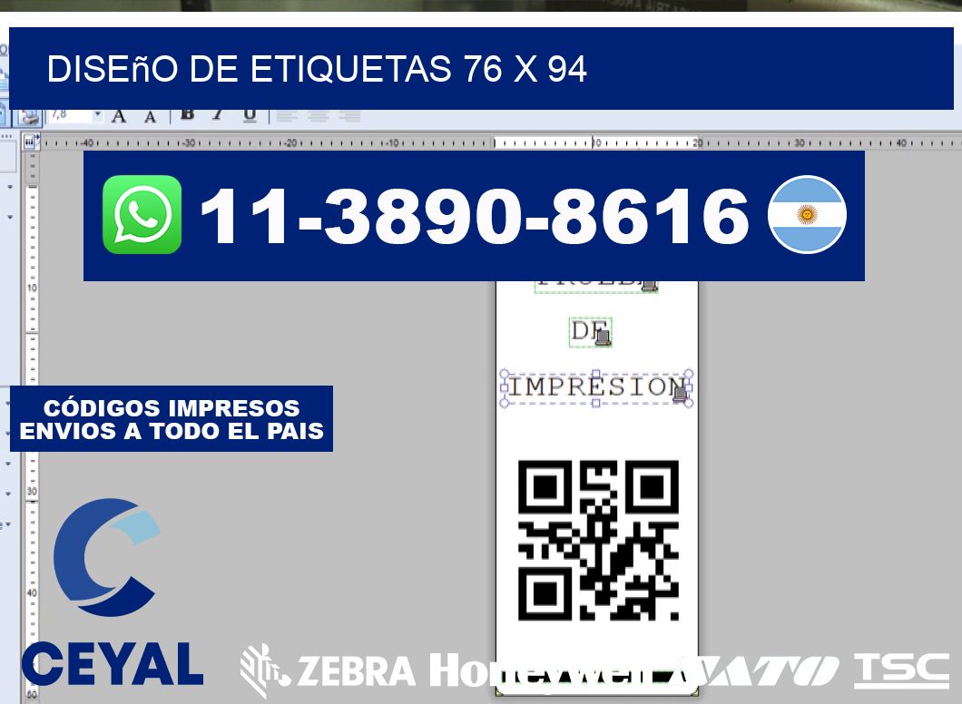 diseño de etiquetas 76 x 94