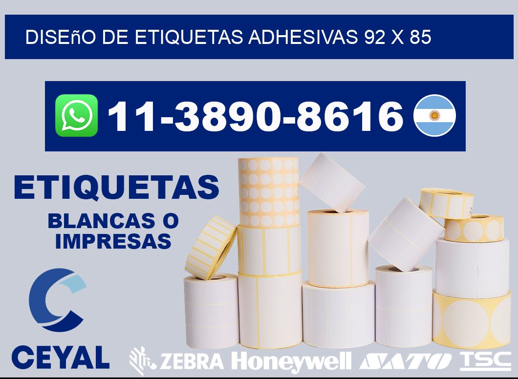 diseño de etiquetas adhesivas 92 x 85