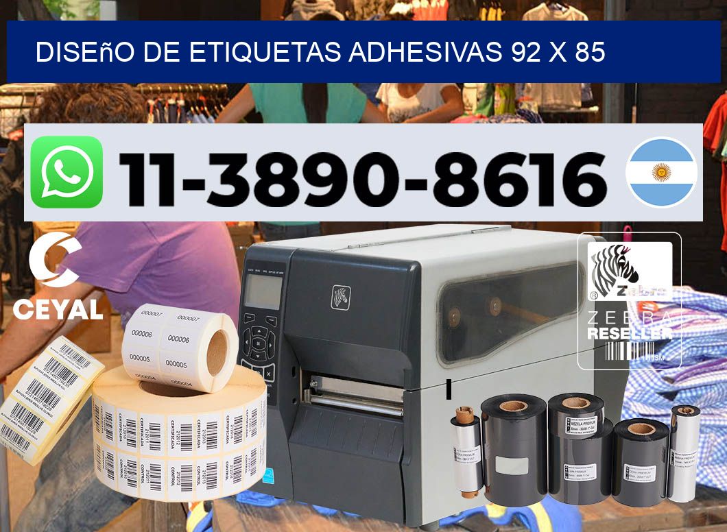 diseño de etiquetas adhesivas 92 x 85