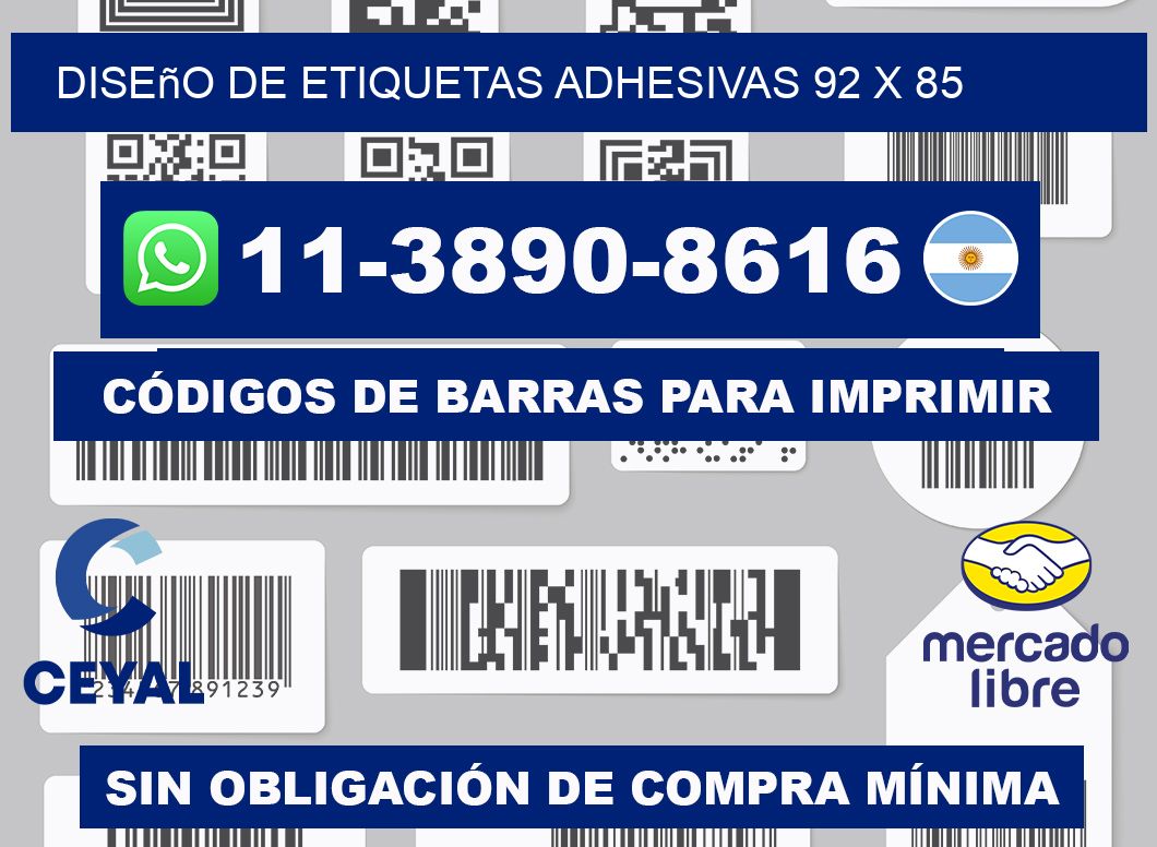 diseño de etiquetas adhesivas 92 x 85