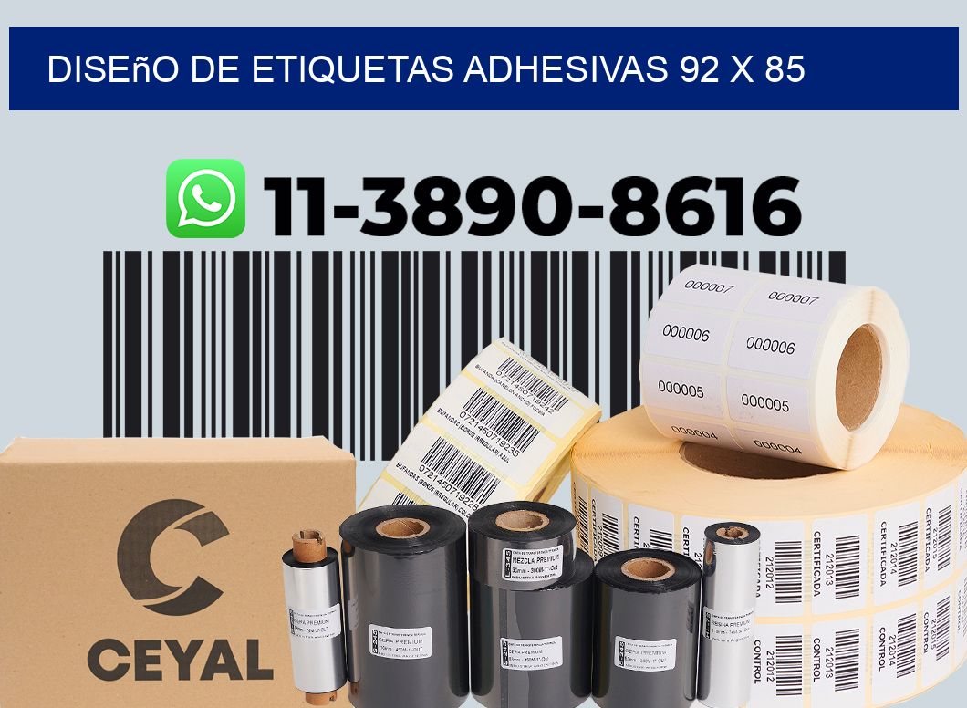 diseño de etiquetas adhesivas 92 x 85