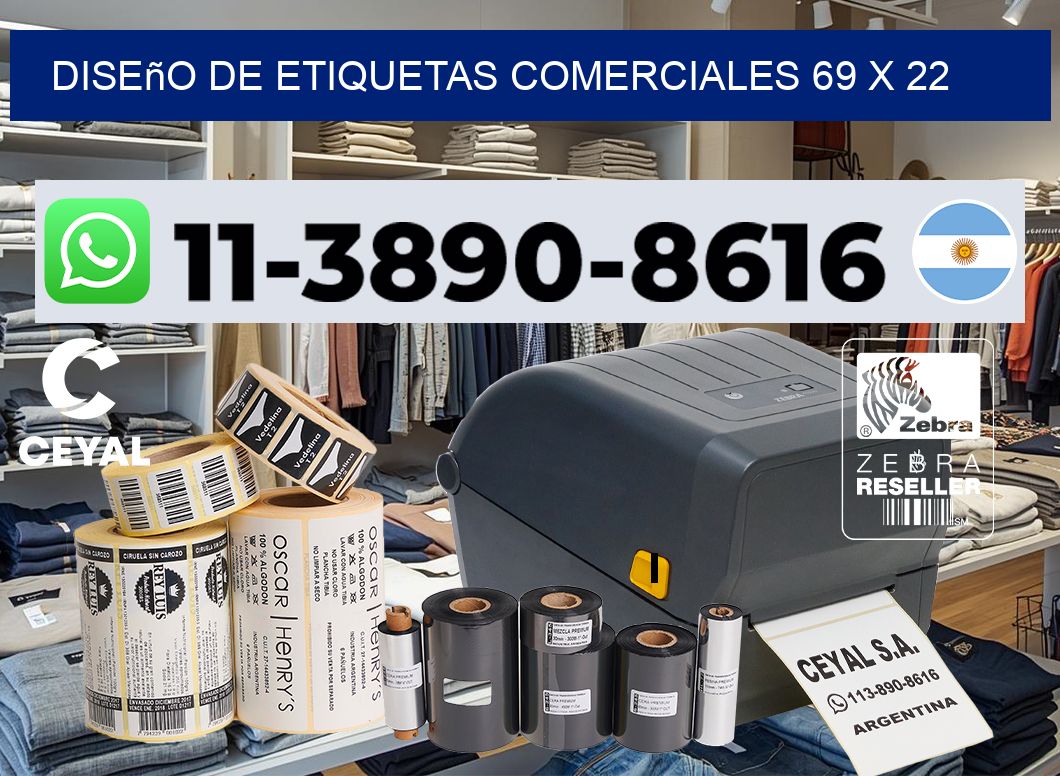 diseño de etiquetas comerciales 69 x 22