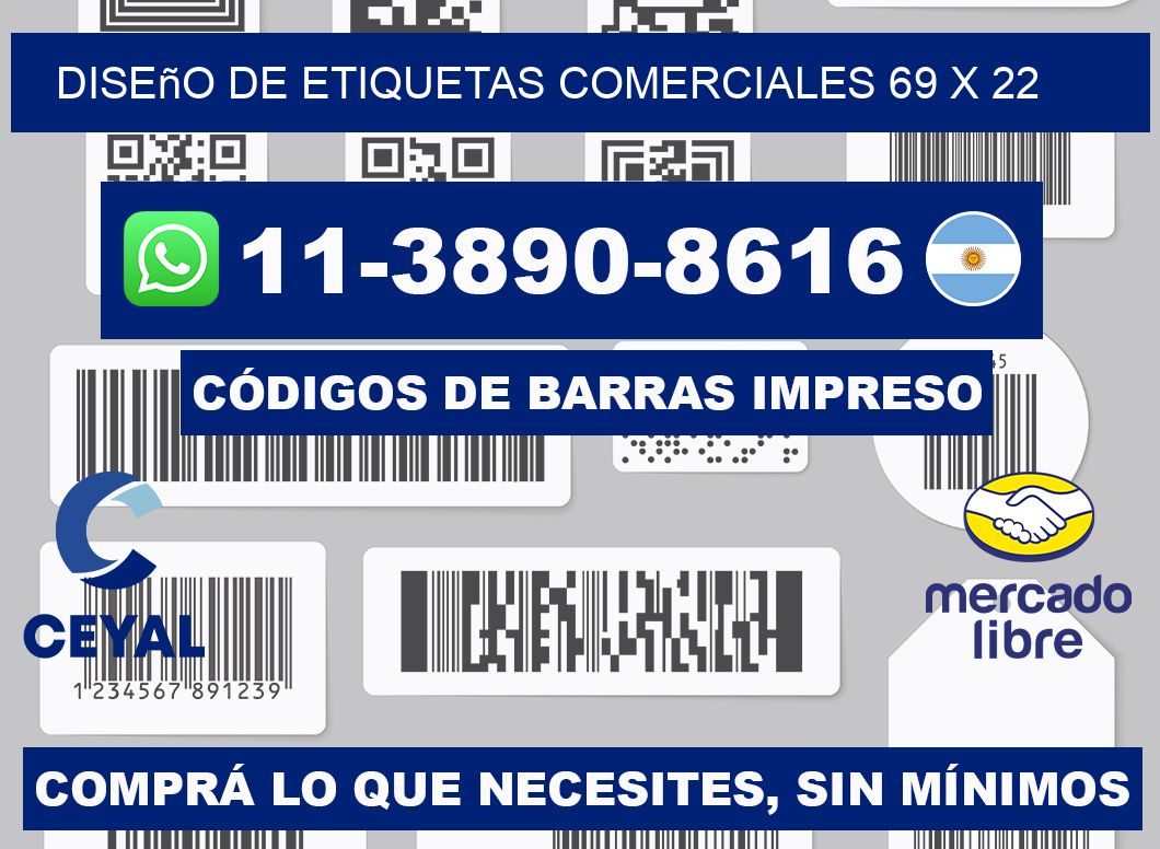 diseño de etiquetas comerciales 69 x 22