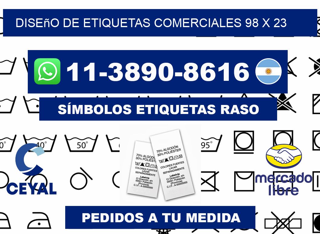 diseño de etiquetas comerciales 98 x 23