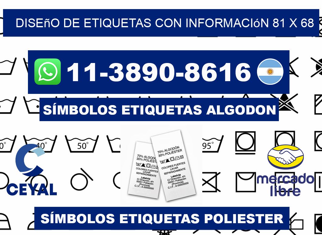 diseño de etiquetas con información 81 x 68