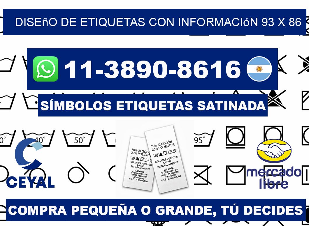 diseño de etiquetas con información 93 x 86