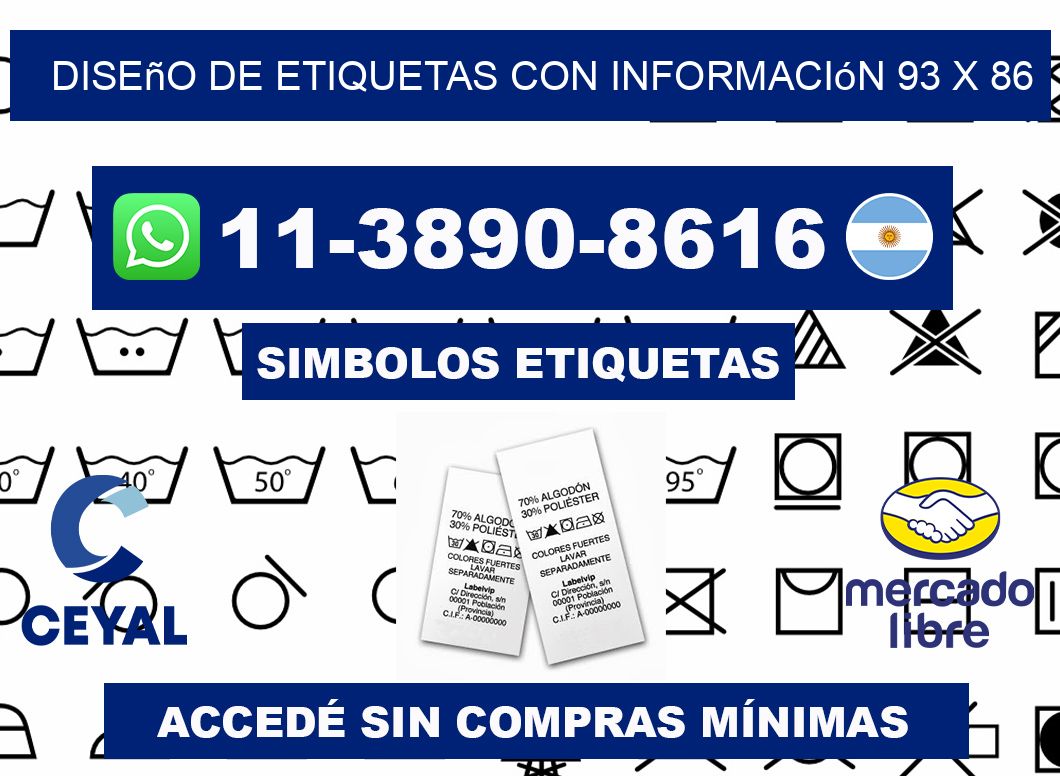 diseño de etiquetas con información 93 x 86