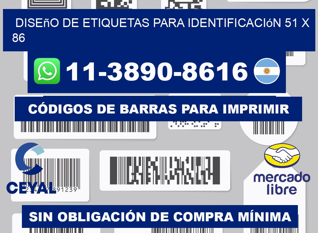 diseño de etiquetas para identificación 51 x 86