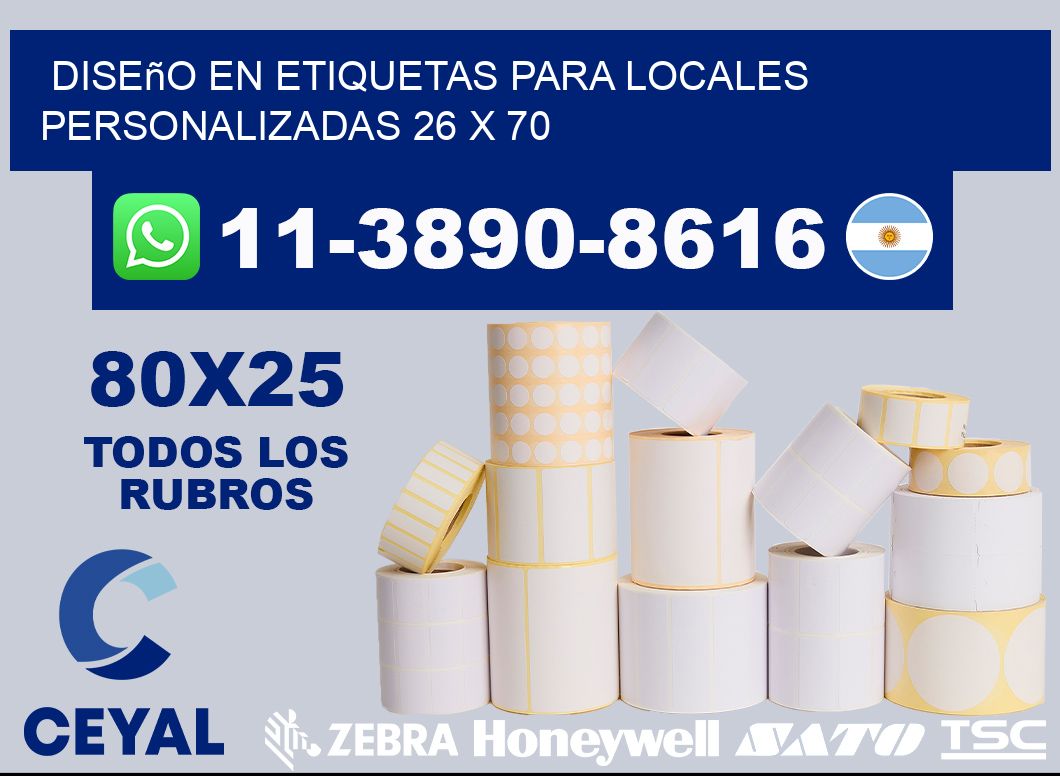 diseño en etiquetas para locales personalizadas 26 x 70
