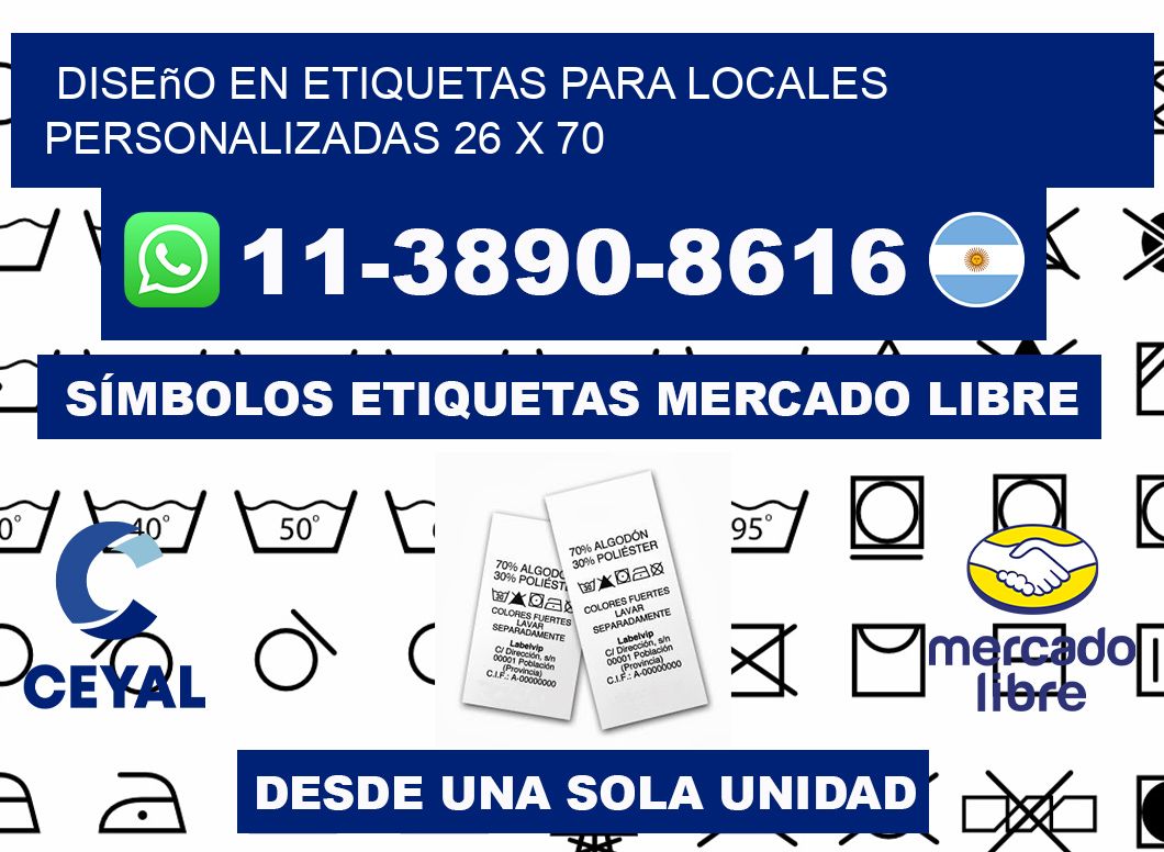diseño en etiquetas para locales personalizadas 26 x 70