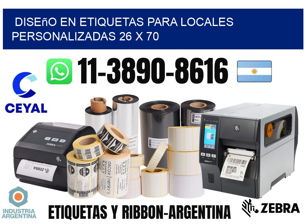 diseño en etiquetas para locales personalizadas 26 x 70