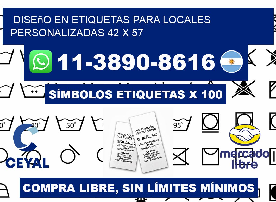 diseño en etiquetas para locales personalizadas 42 x 57