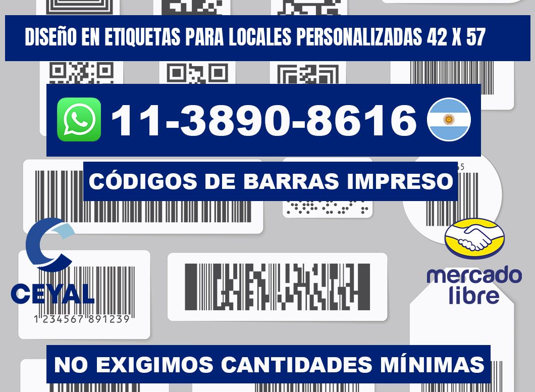diseño en etiquetas para locales personalizadas 42 x 57