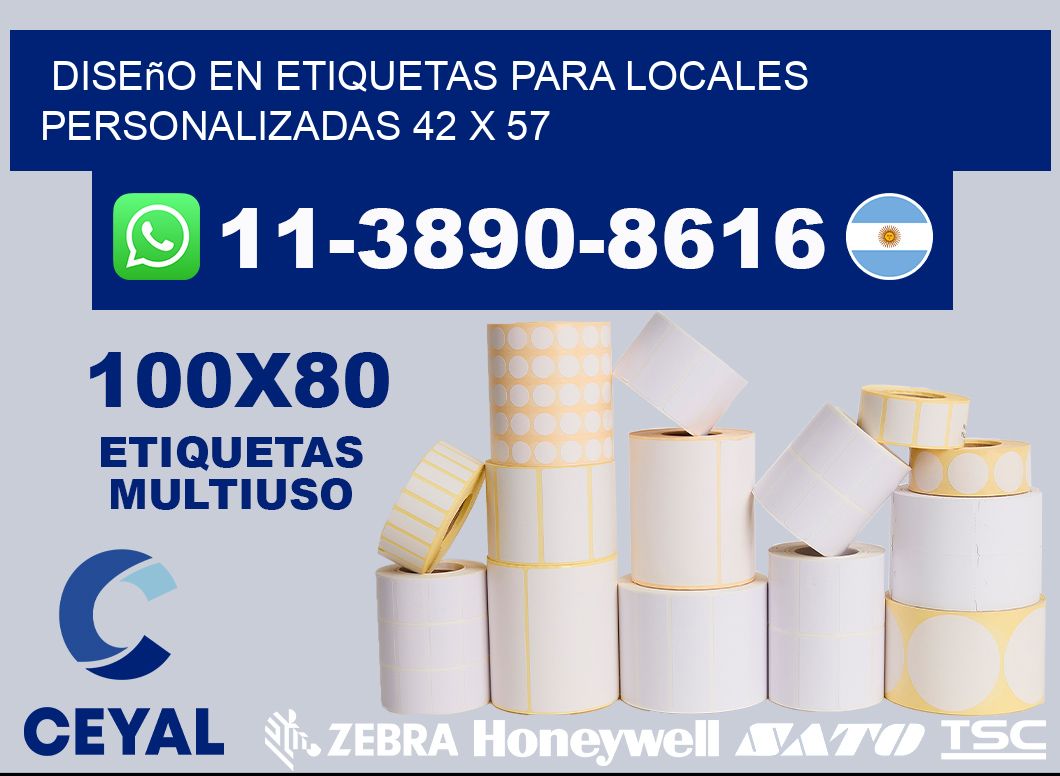 diseño en etiquetas para locales personalizadas 42 x 57