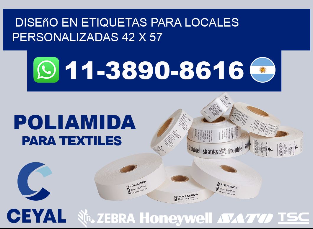 diseño en etiquetas para locales personalizadas 42 x 57