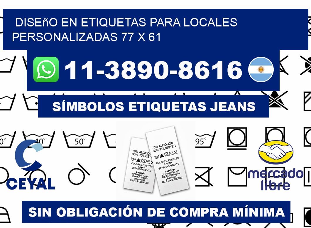 diseño en etiquetas para locales personalizadas 77 x 61