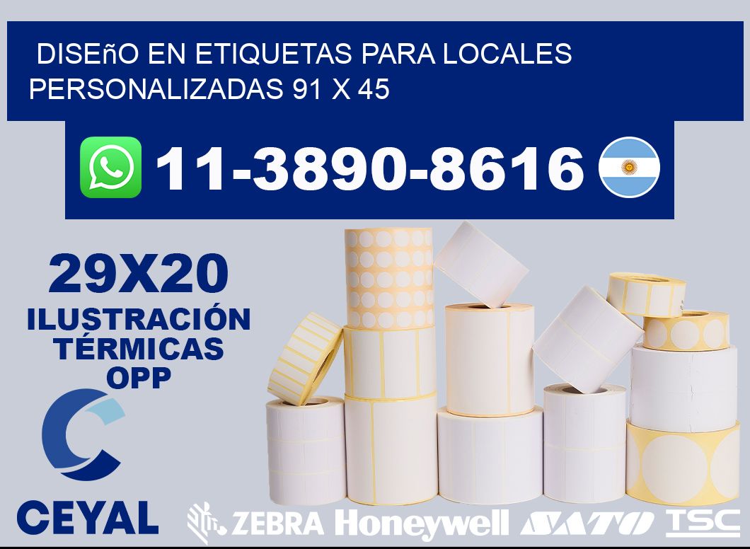 diseño en etiquetas para locales personalizadas 91 x 45