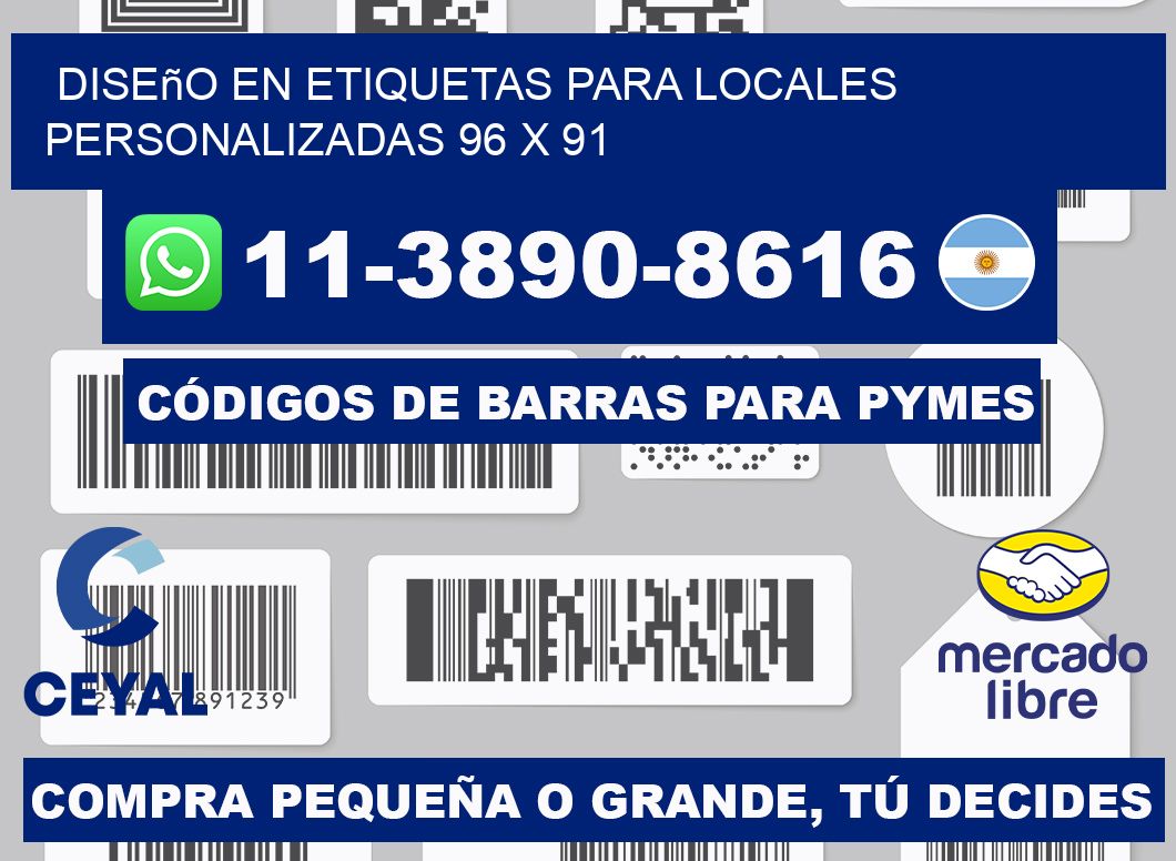 diseño en etiquetas para locales personalizadas 96 x 91