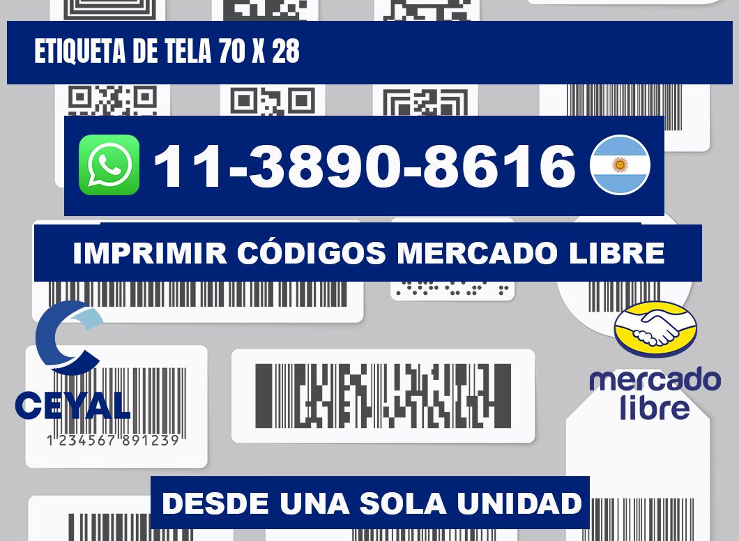 etiqueta de tela 70 x 28