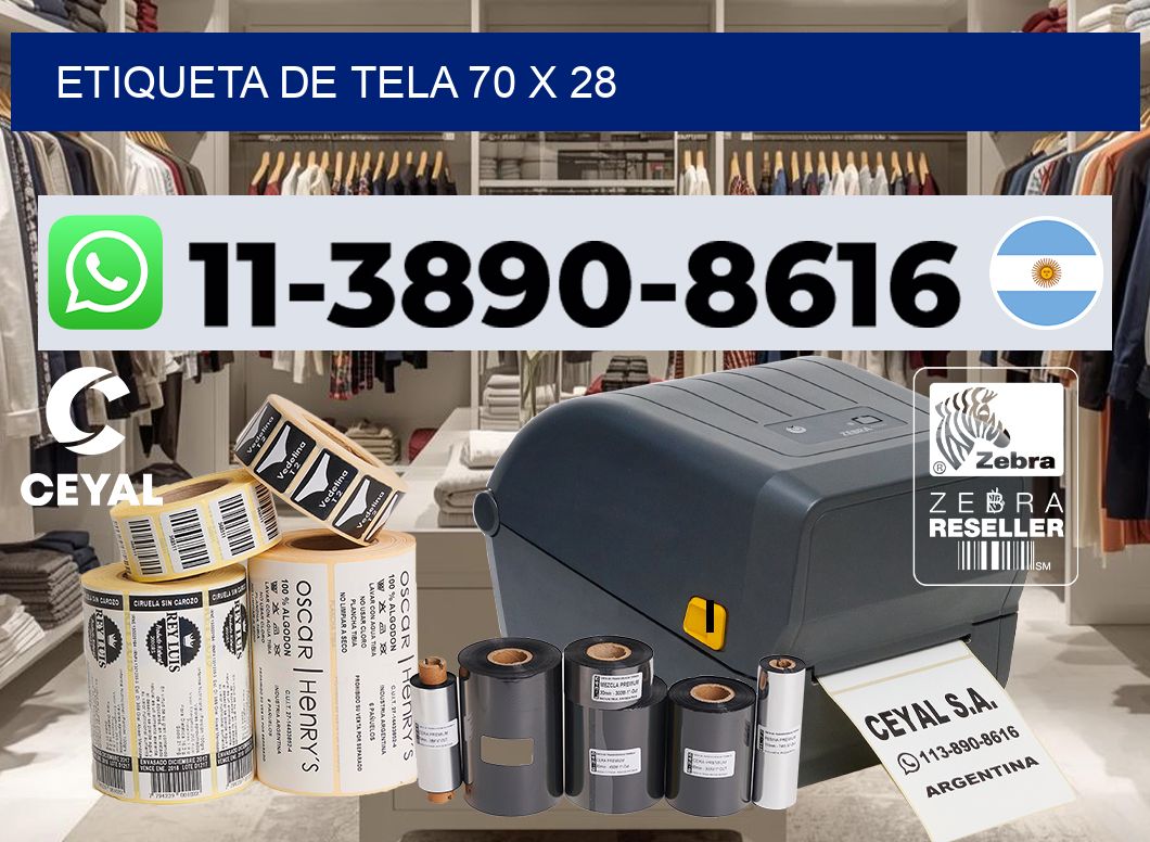 etiqueta de tela 70 x 28