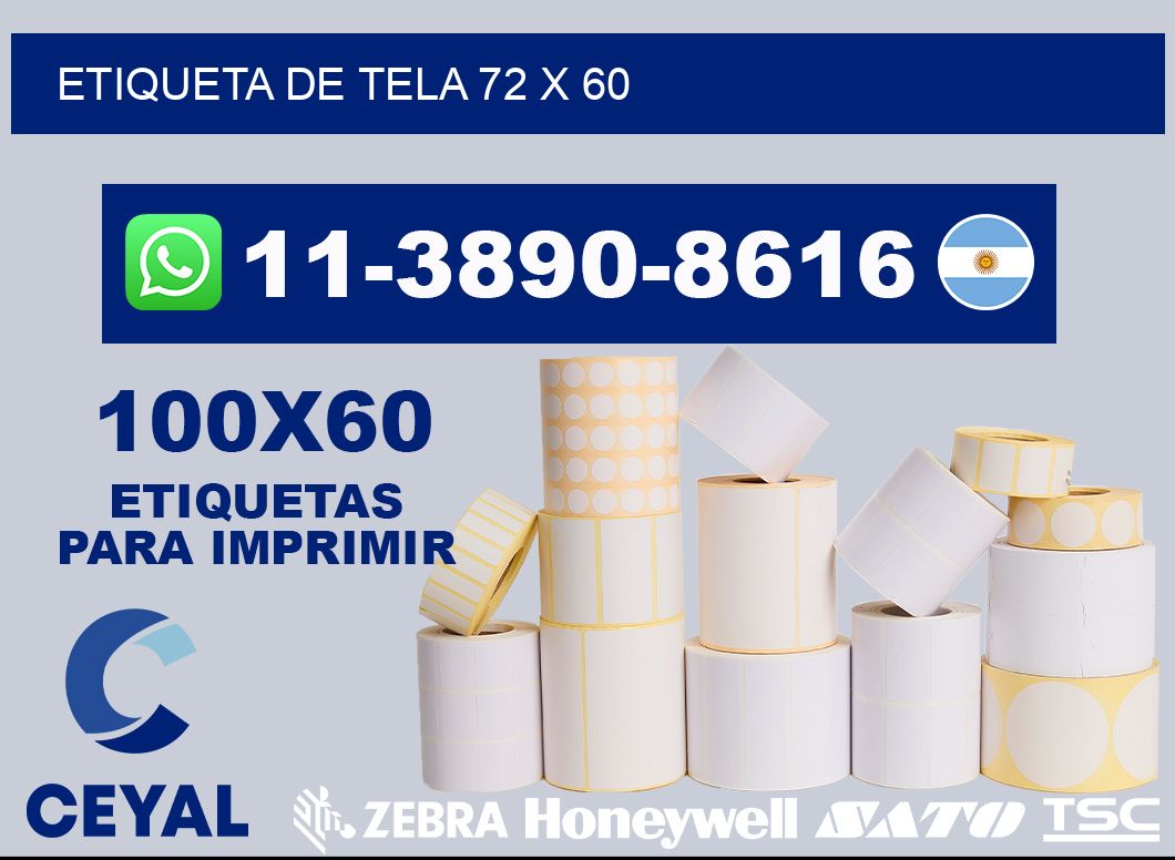 etiqueta de tela 72 x 60