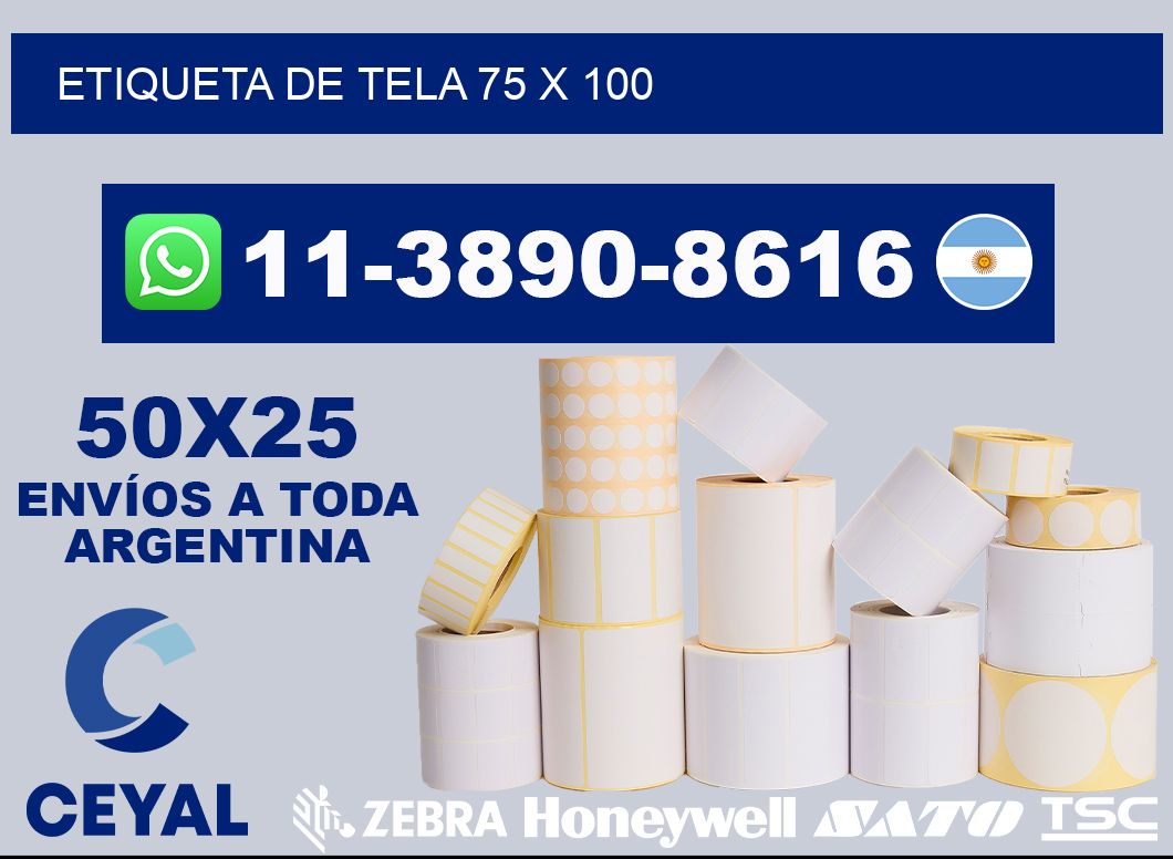 etiqueta de tela 75 x 100
