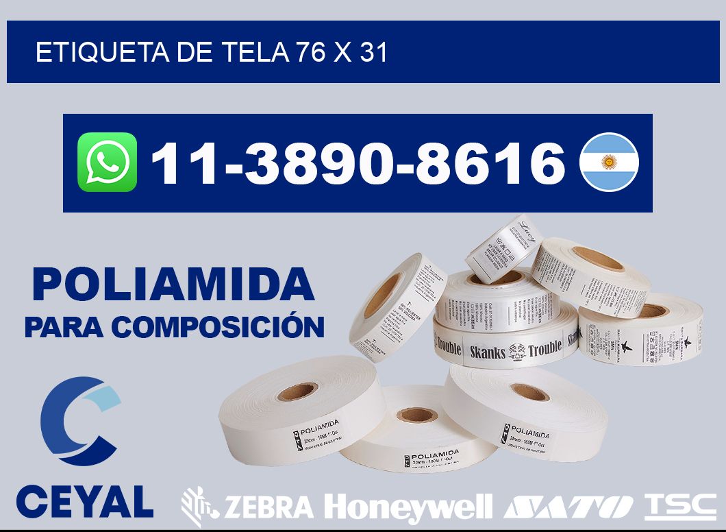 etiqueta de tela 76 x 31