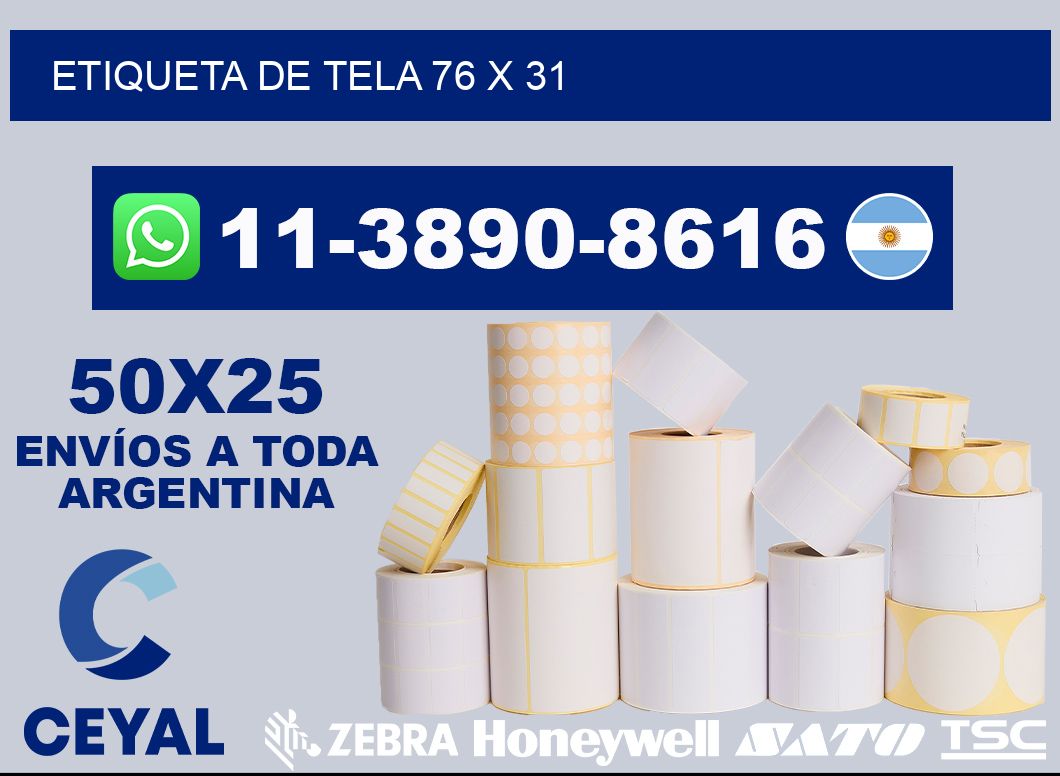 etiqueta de tela 76 x 31