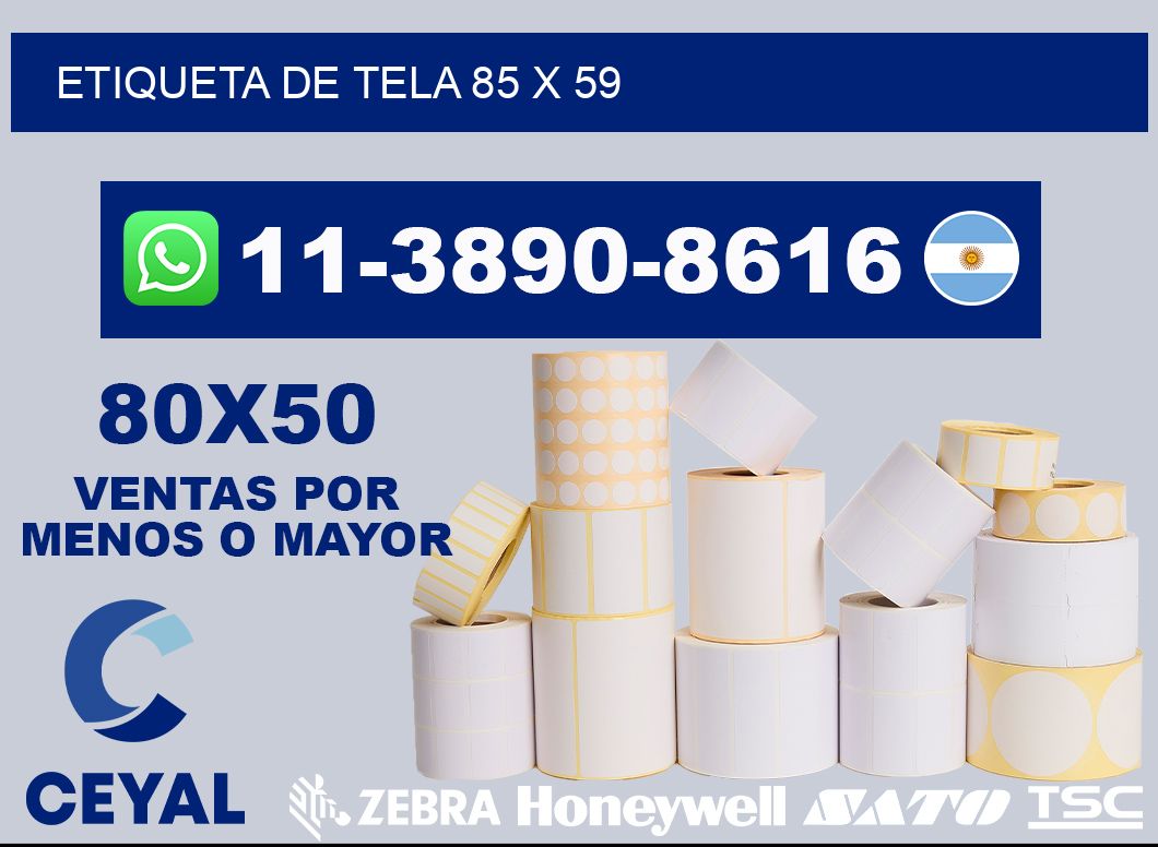 etiqueta de tela 85 x 59
