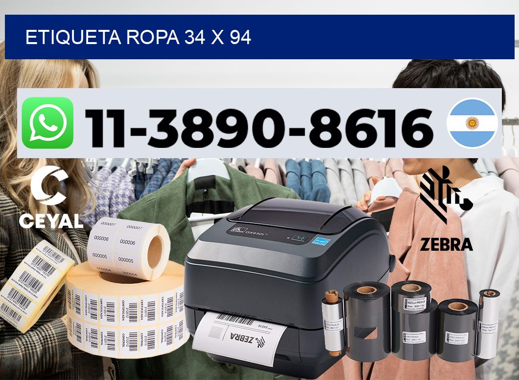 etiqueta ropa 34 x 94