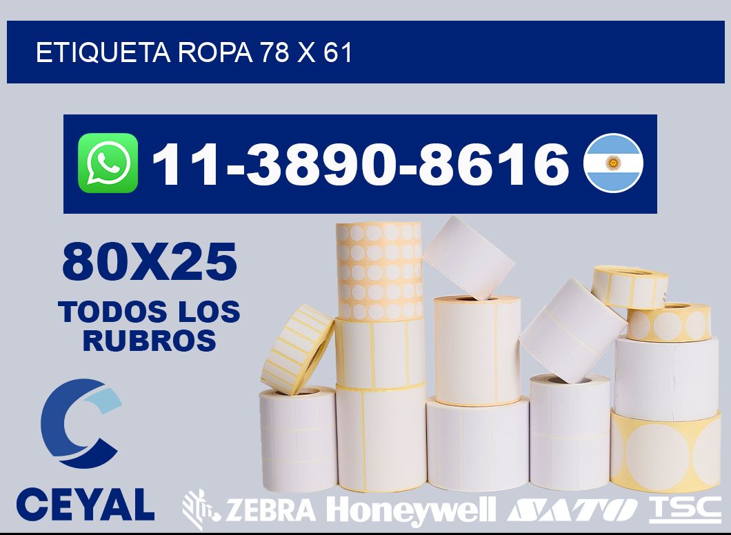 etiqueta ropa 78 x 61