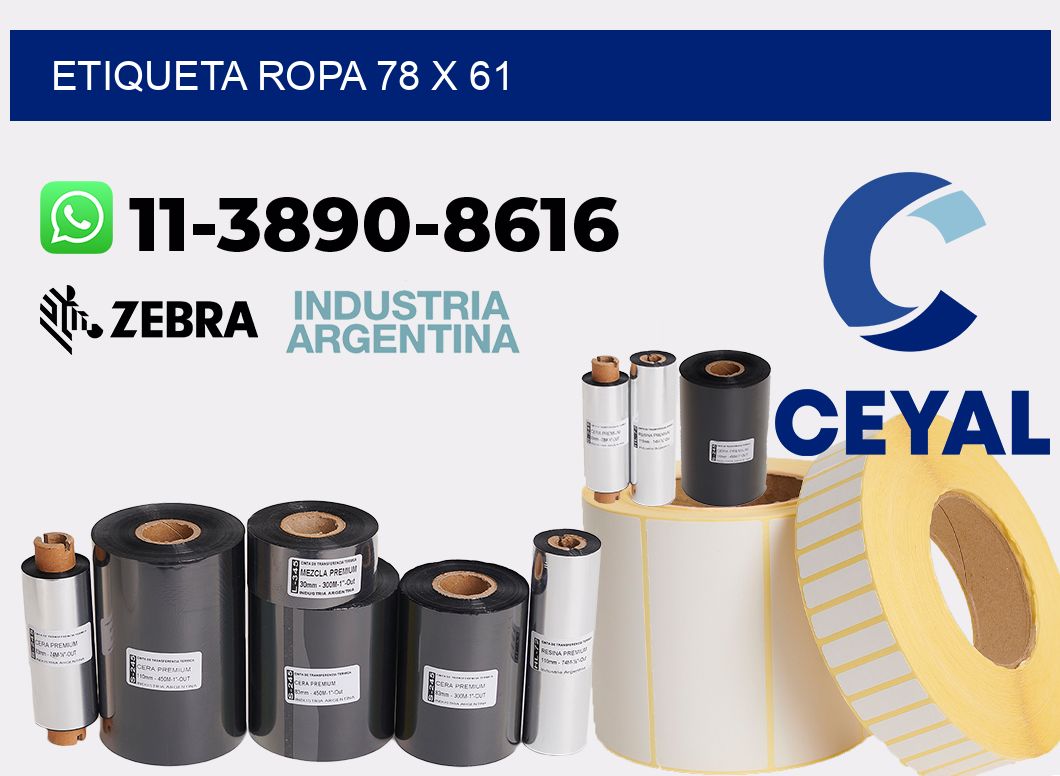 etiqueta ropa 78 x 61