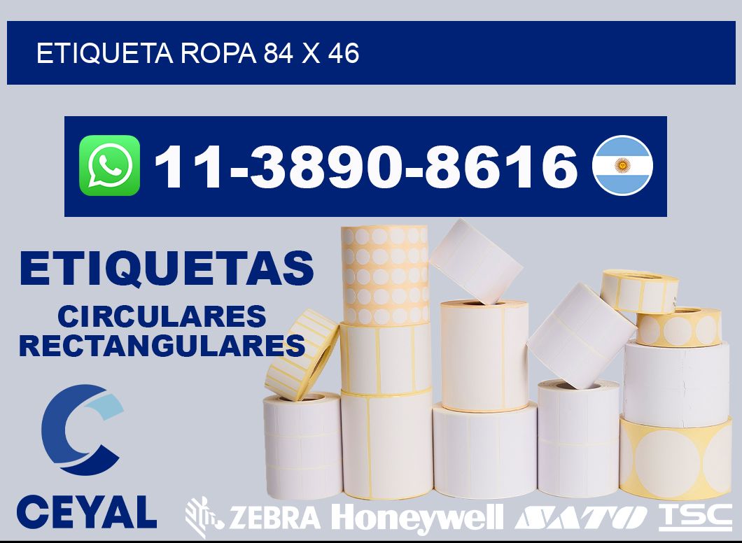 etiqueta ropa 84 x 46