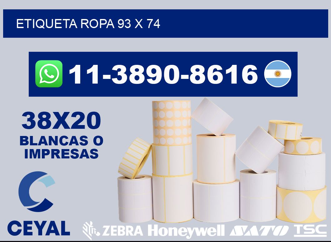 etiqueta ropa 93 x 74