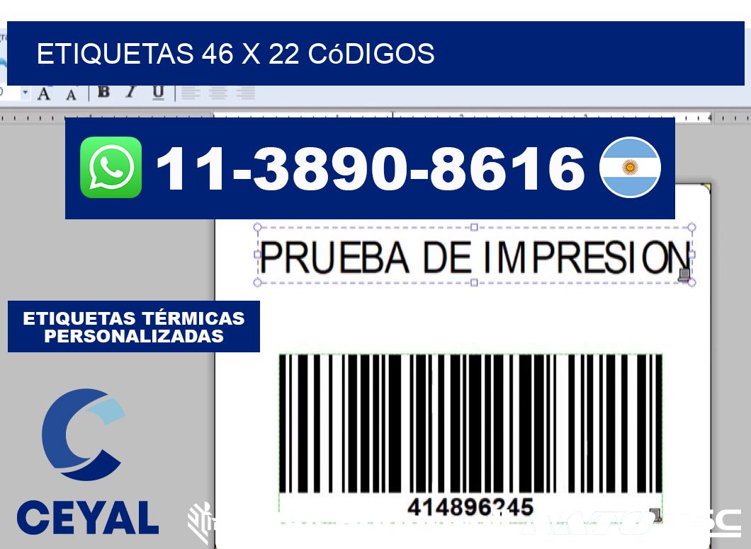 etiquetas 46 x 22 códigos