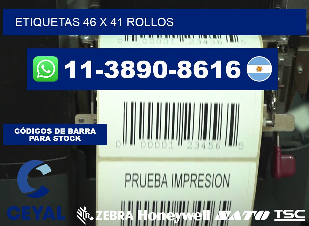 etiquetas 46 x 41 rollos