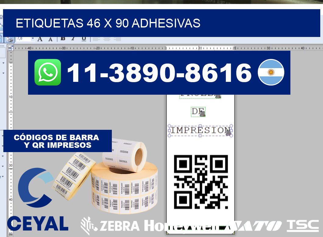 etiquetas 46 x 90 adhesivas